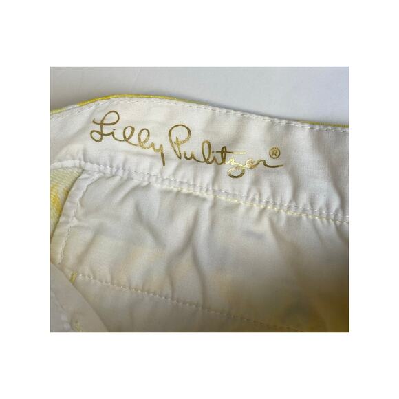 Lilly Pulitzer Yellow Floral Textured Scalloped Buttercup Shorts Women's Size 00 - Picture 6 of 10